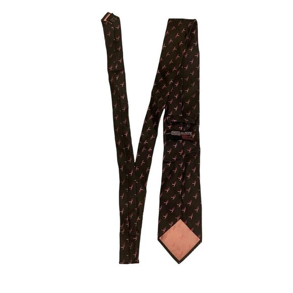 Susan G. Komen Knots For Home Gray and Pink Ribbon Silk  Necktie - Picture 5 of 8